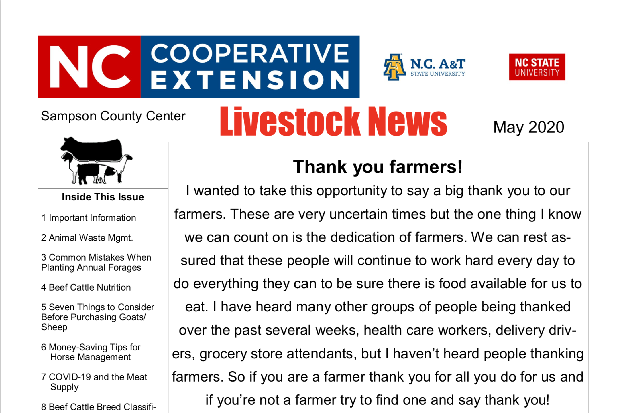 Livestock newsletter
