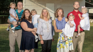 Braswell family standing outside