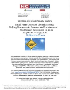 Cover photo for Small Farm Outreach Virtual Meeting – September 15, 2021