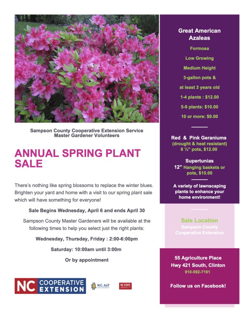 Master Gardeners Spring Plant Sale flyer