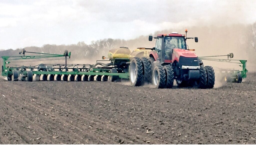 Tractor in field