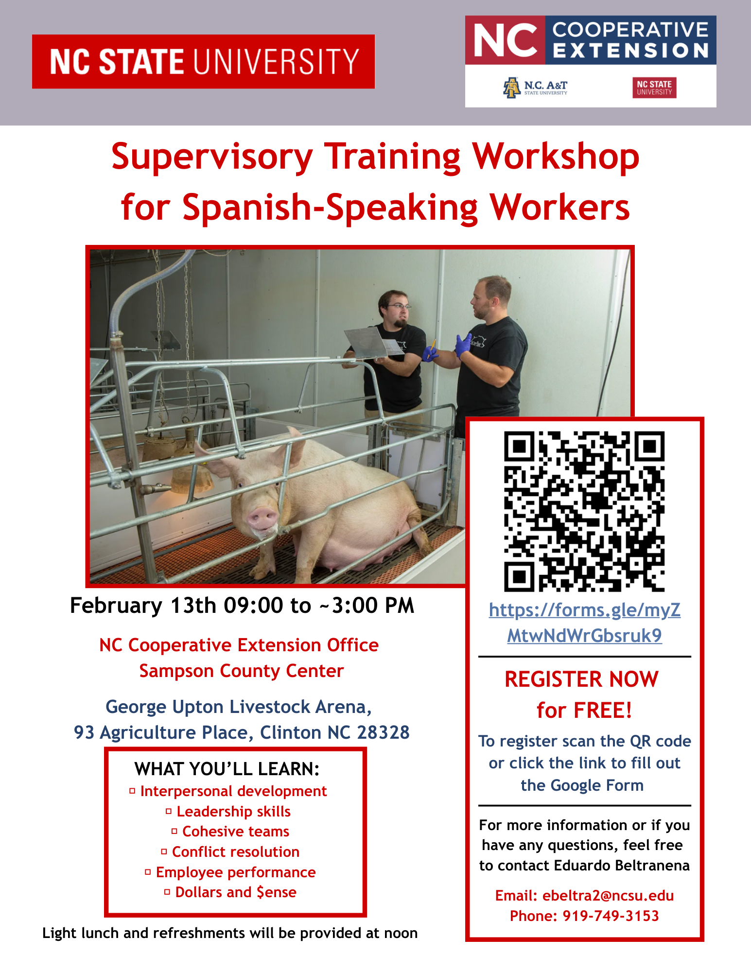 Supr Training flier for Spanish-Speaking workers